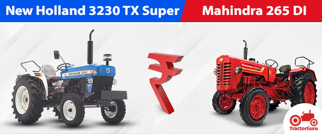 Comparison Price New Holland 3230 TX Super VS Mahindra 265 DI 
