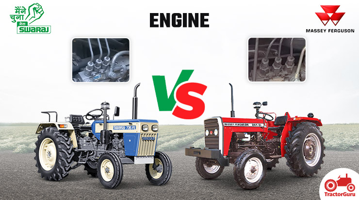 Engine and Performance: Massey Ferguson 241 DI and Swaraj 735 FE