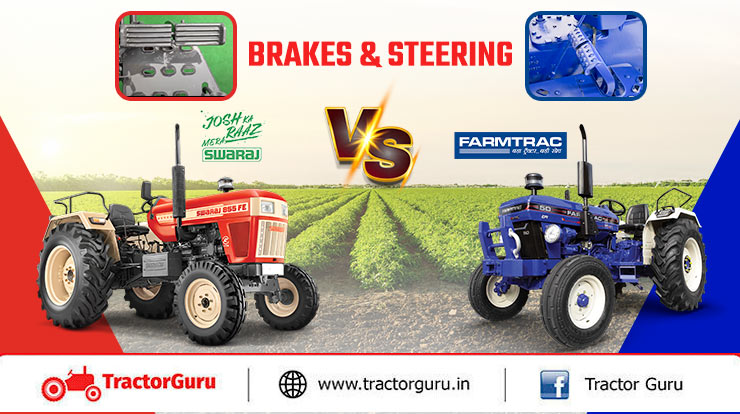 Brakes and Steering Comparison of Farmtrac 50 Powermaxx vs Swaraj 855 FE