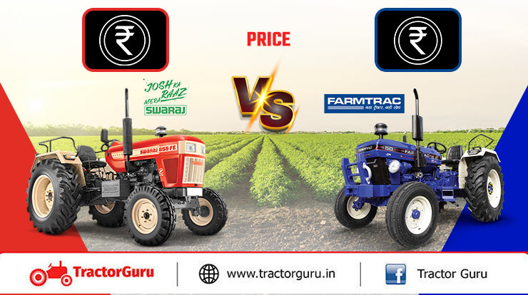 Price Comparison of Farmtrac 50 Powermaxx vs Swaraj 855 FE