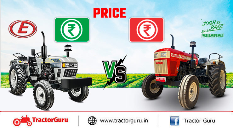 Price Eicher 551 vs Swaraj 742 XT