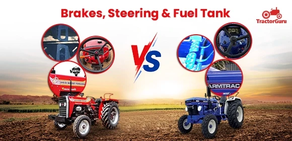 Massey Ferguson 345 DI vs Farmtrac 60 EPI T20 Brakes, Steering & Fuel Tank