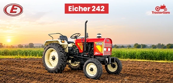 Eicher 242 tractor in a field.