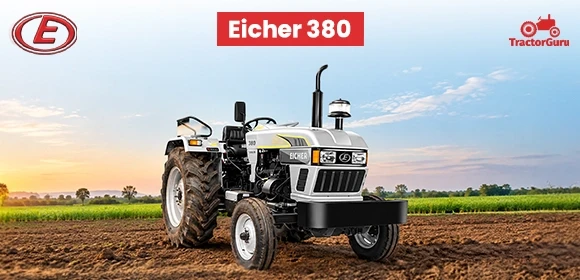 Eicher 380 tractor in a field.