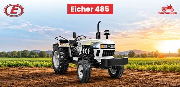 Eicher 485 tractor in a field.