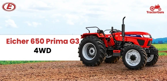 Eicher 650 Prima G3 4WD tractor parked in a field