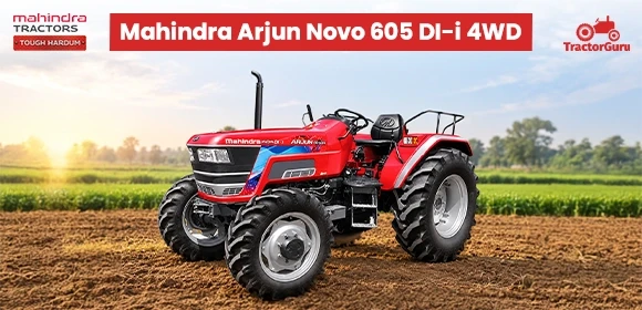 Mahindra Arjun Novo 605 DI-i 4WD tractor in a field