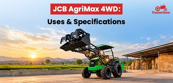 JCB AgriMax 4WD tractor loader parked on a farm
